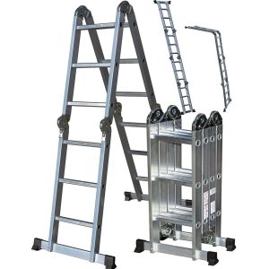 4x4 step aluminum multi-purpose ladder with safety hinges