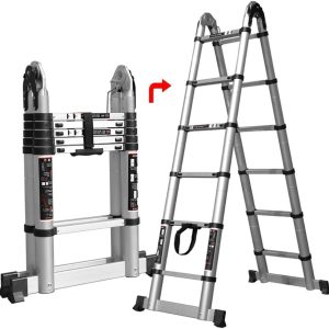 1.9m + 1.9m portable aluminum telescopic ladder